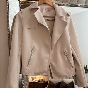 PINK Victoria's Secret Light Beige Leather Jacket